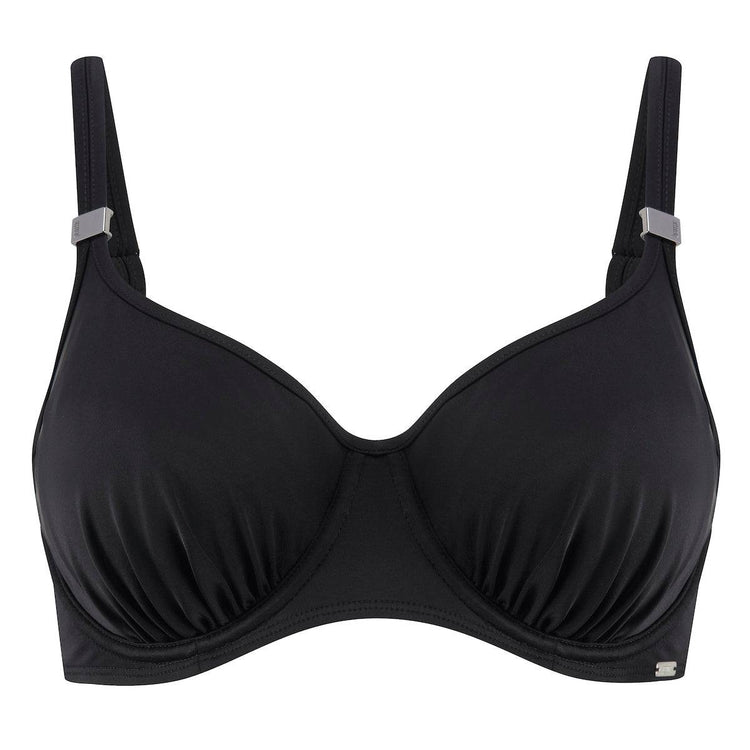 Panache Anya Balconette Bikini Top Zwart Packshot Voorzijde
