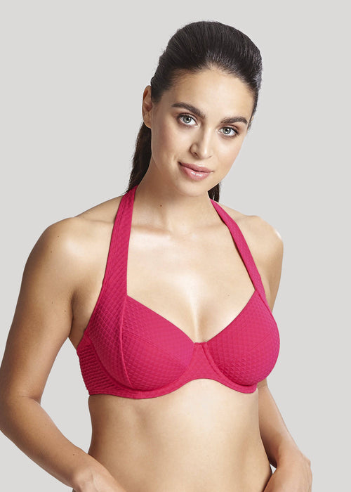 Echo Halter Bikini Top Hot Pink - SuperBra