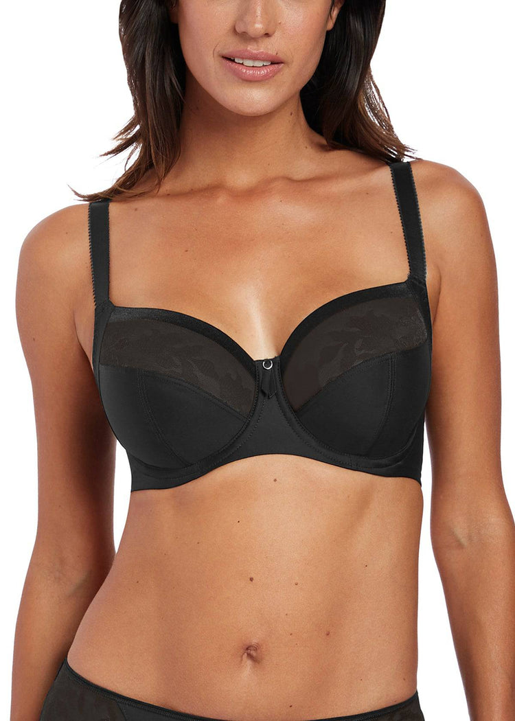 Model in Fantasie Illusion Full Cup BH Zwart voorzijde