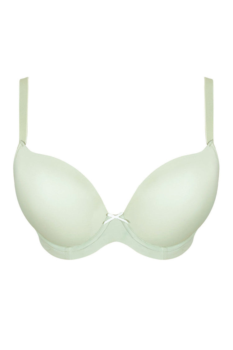 Model in Faith T-shirt Plunge BH Pistachio packshot