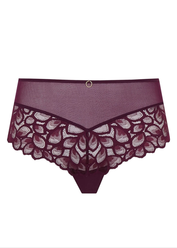 Model in Allure High Waist Broekje Plum packshot