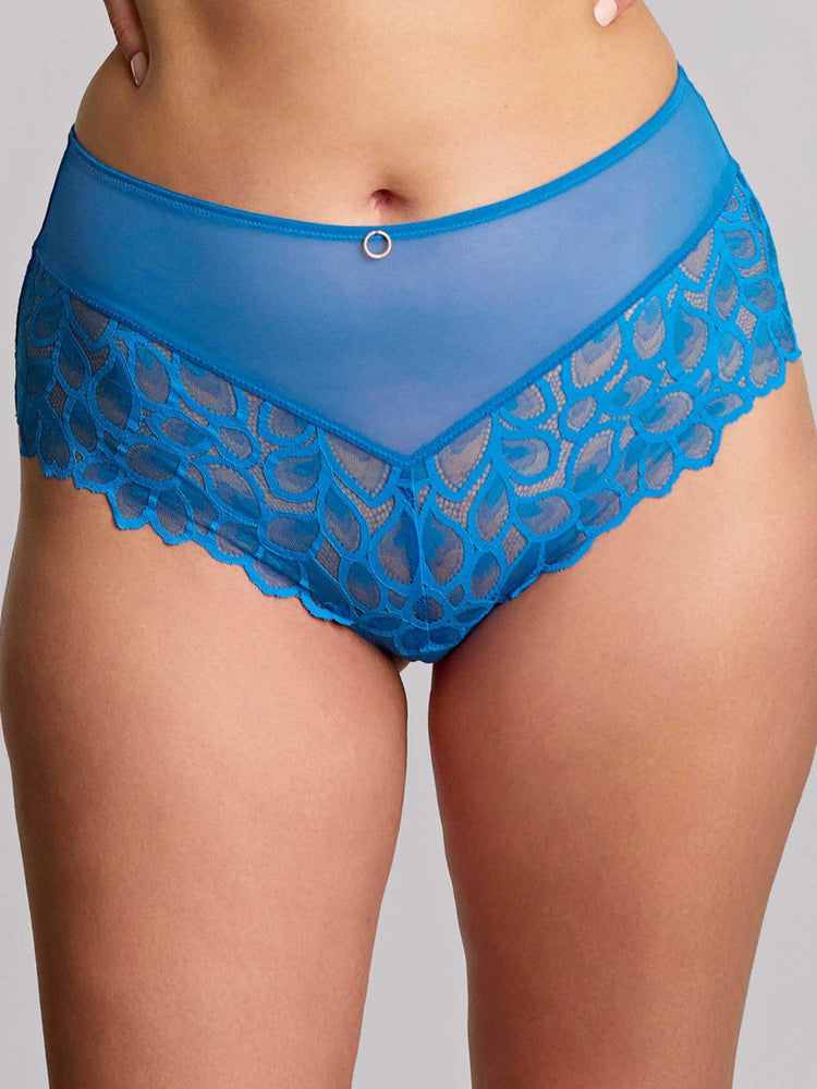 Model in Allure High Waist Broekje Azure Blue voorzijde