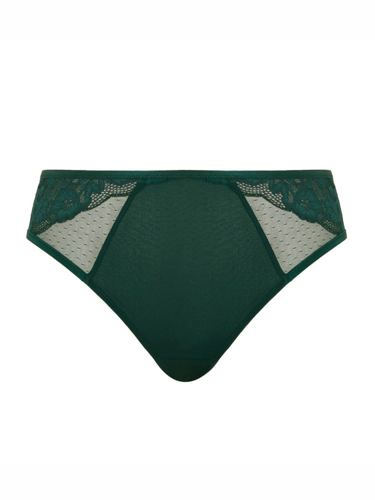 Model in Josephine High Leg Broekje Forest Green packshot