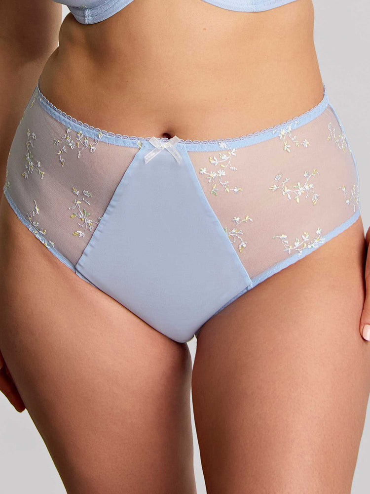 Model in Meadow High Waist Broekje Dusky Blue voorzijde