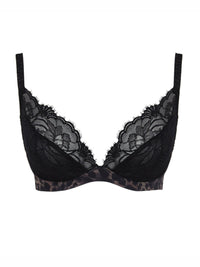 Cherie Plunge Demi BH Black Animal packshot