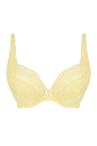 Model in Heidi High Apex Plunge BH Lemon packshot