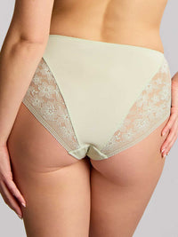 Model in Celeste High Waist Broekje Pistachio achterzijde