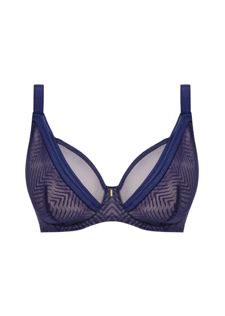 Model in Tailored High Apex Plunge BH Dark Sapphire packshot