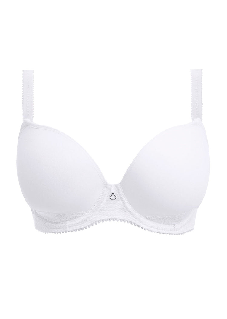 Model in Fascinate Voorgevormde Plunge BH Wit packshot