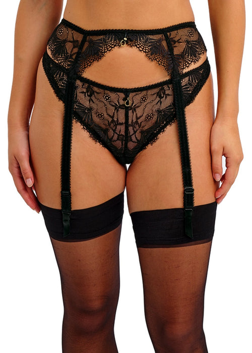 Model in Fascinate Suspender Zwart packshot