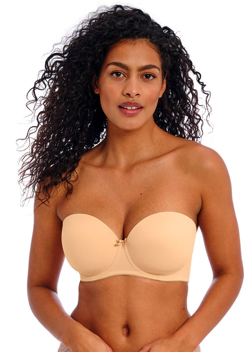 Model in Deco Voorgevormde Strapless BH Nude voorzijde