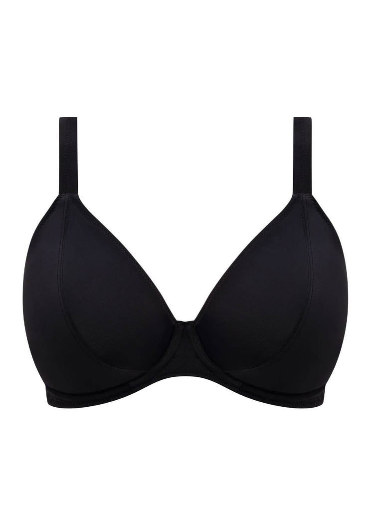 Model in Jewel Cove Plain Bikini Top Zwart packshot