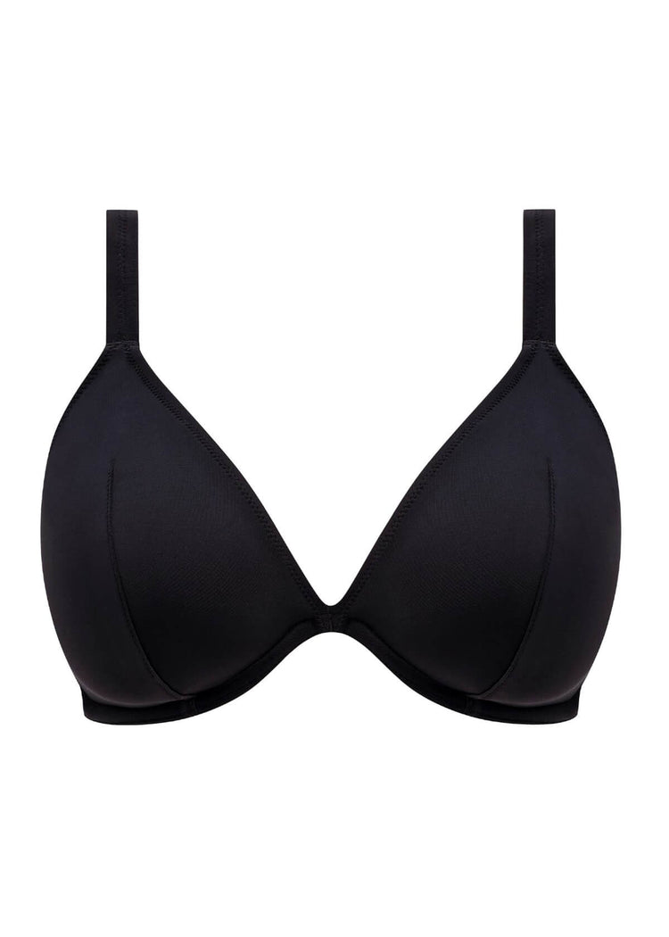 Model in Jewel Cove Plunge Bikini Top Zwart packshot