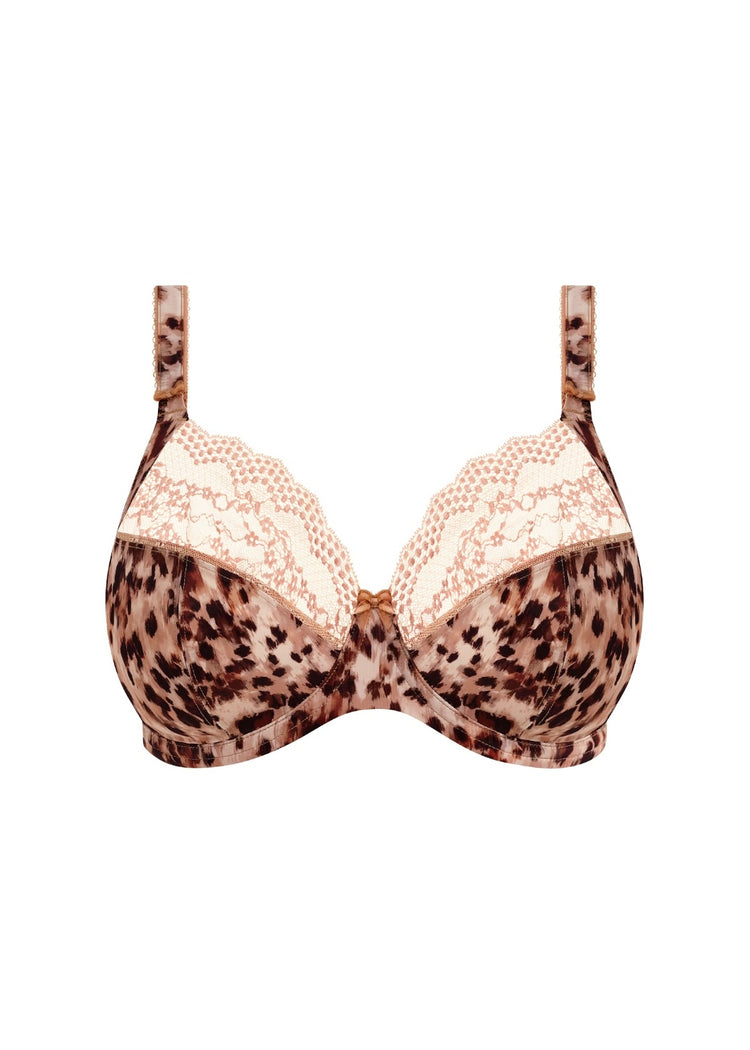 Model in Lucie Plunge Stretch BH Wild Cat packshot