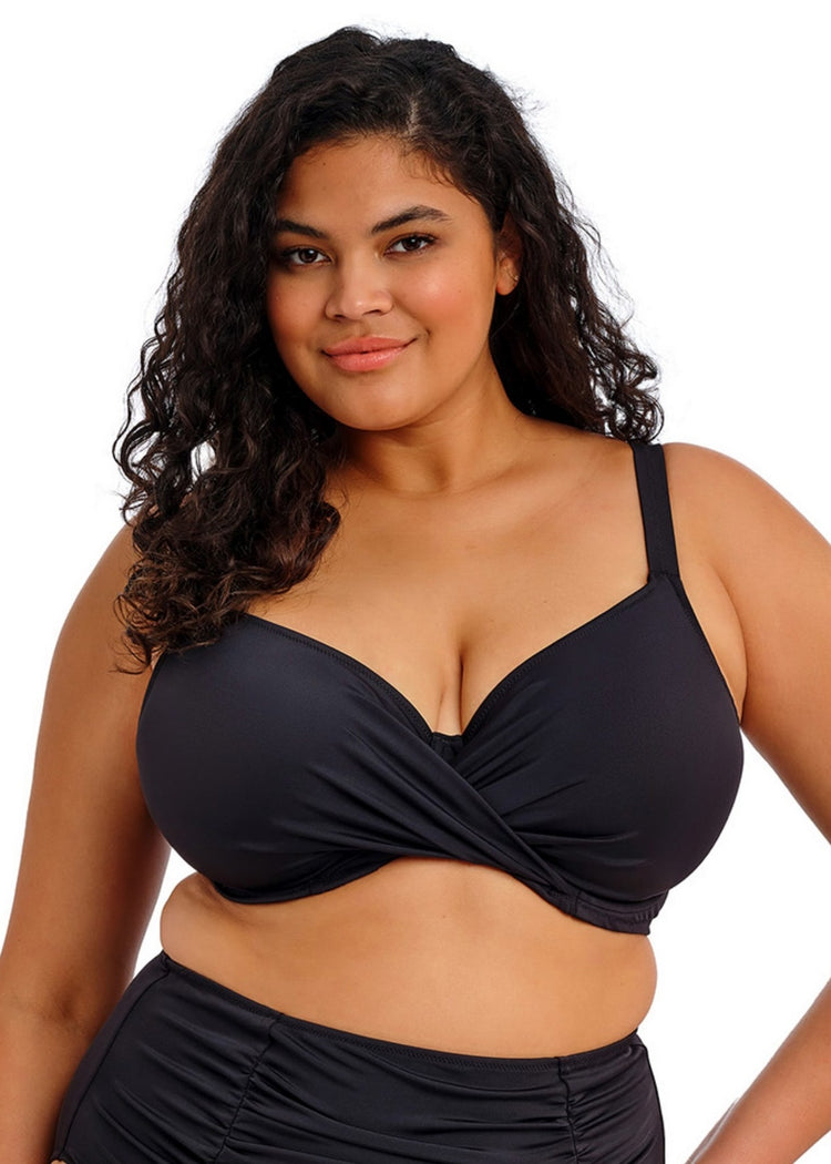 Plain Sailing Plunge Bikini Top Zwart - SuperBra