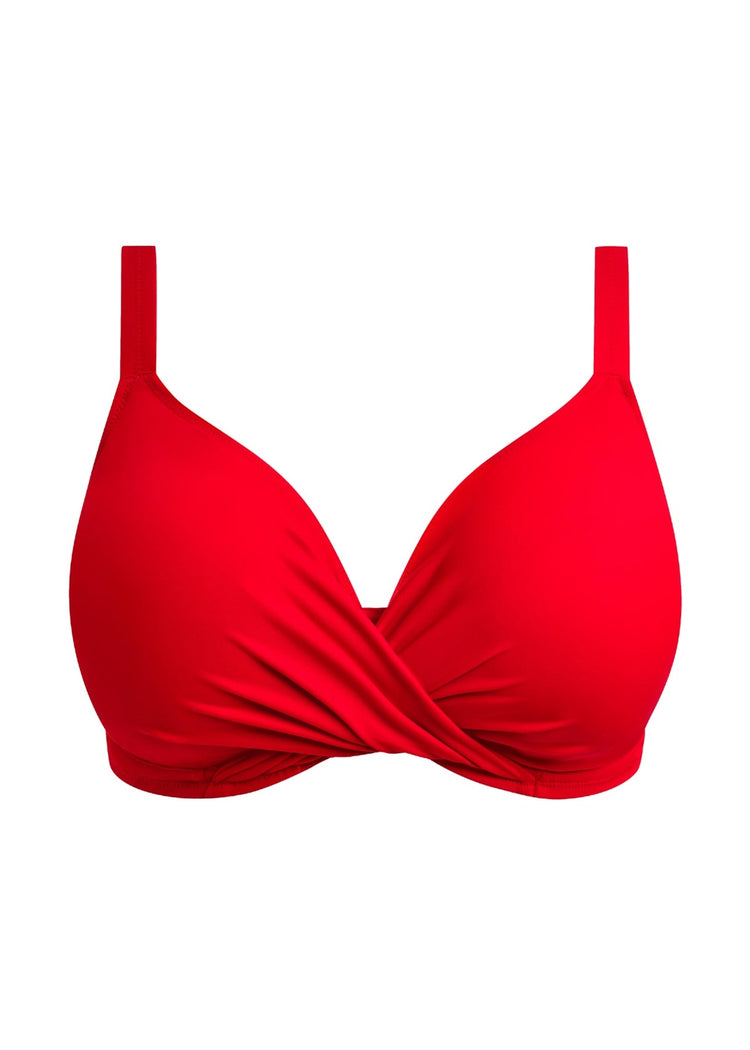 Model in Plain Sailing Plunge Bikini Top Lava packshot