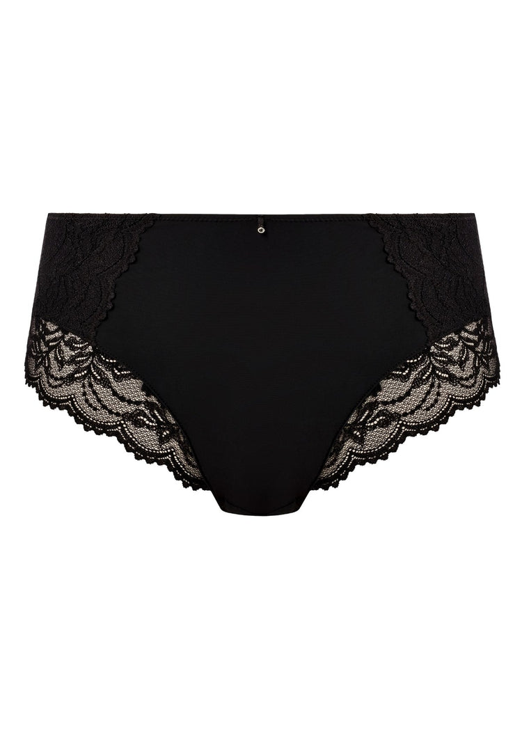Model in Cesile High Waist Broekje Zwart packshot