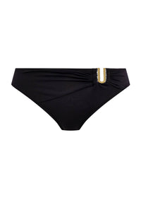Model in Merissa Mid Rise Bikini Broekje Zwart voorzijde packshot