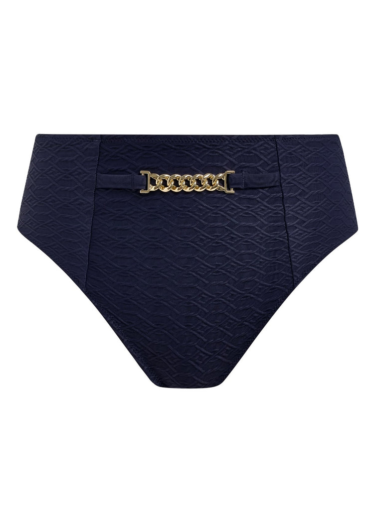 Model in Azores High Waist Bikini Broekje Midnight packshot