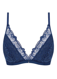 Packshot Abellia Beugelloze Bralette Navy Peony voorzijde