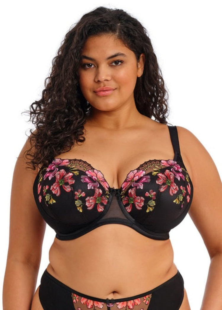 Model in Teagan Padded Half Cup BH Rainbow voorzijde