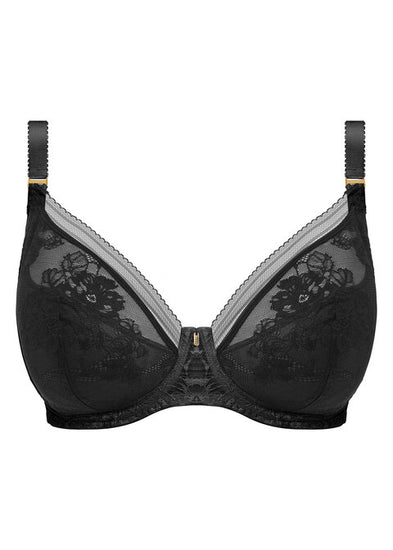 Fusion Lace Voorgevormde Plunge BH Zwart packshot voorzijde