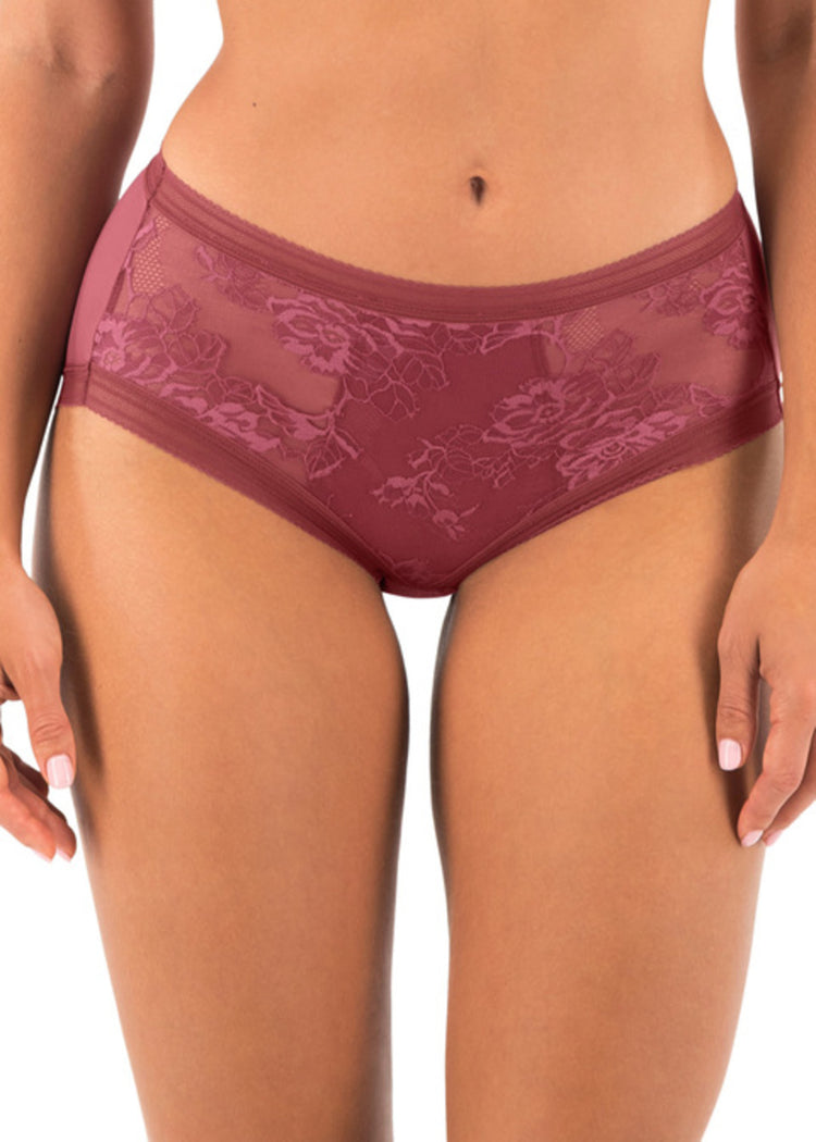 Model in Fusion Lace Broekje Rosewood Voorzijde