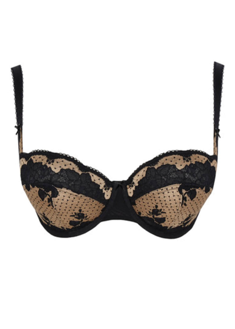 Packshot Clara Balconette BH Black/Vintage Gold voorzijde