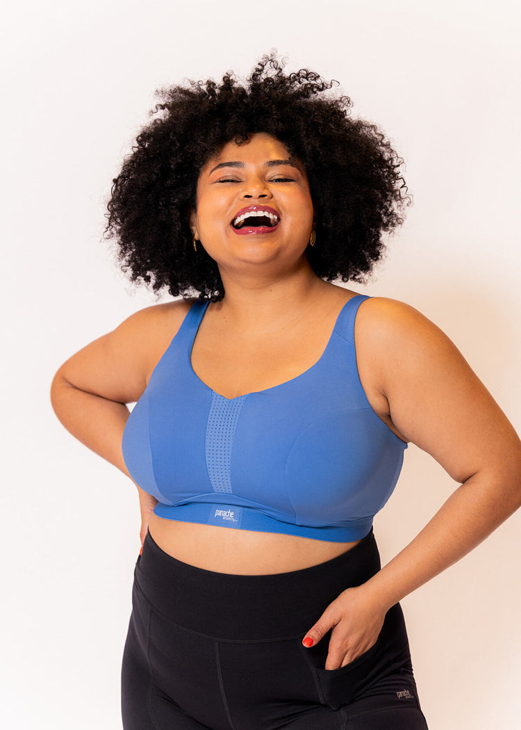 SuperBra Model in Endurance Non Padded Sport BH Azure voorzijde