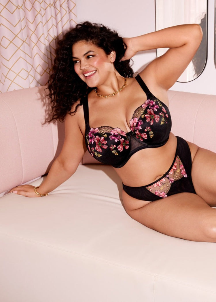 Model in Teagan Padded Half Cup BH Rainbow lifestyle