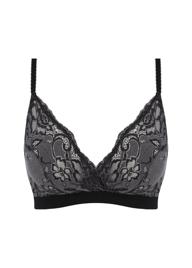 Packshot Florilege Beugelloze Bralette Zwart voorzijde