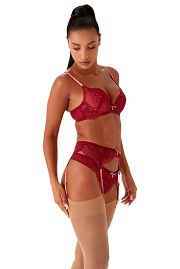 Model in setje Superboost Lace  Cranberry/Raspberry Sorbet, zijaanzicht