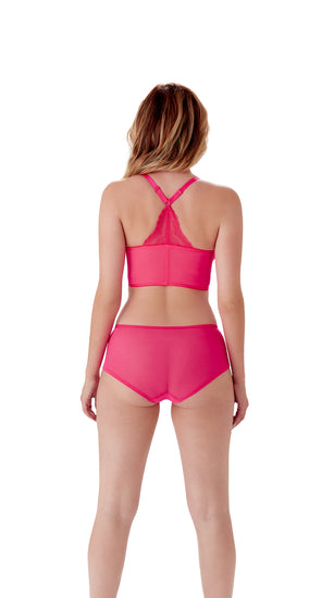 Model in setje Superboost Lace Diva Pink achteraanzicht