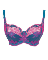 Model in Clara Full Cup BH Teal/Magenta packshot