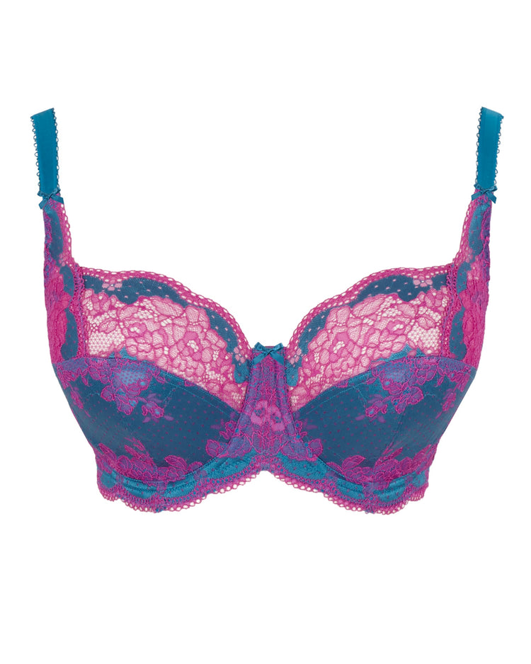 Model in Clara Full Cup BH Teal/Magenta packshot