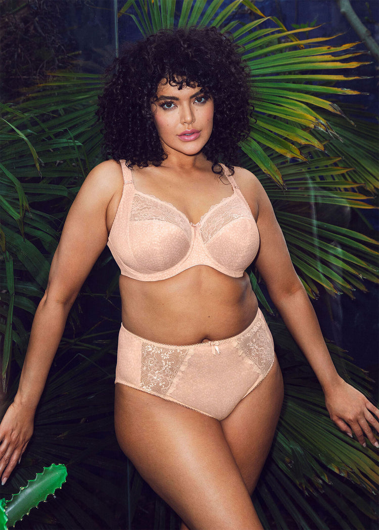 Model in Morgan Full Cup BH Cameo Rose lifestyle