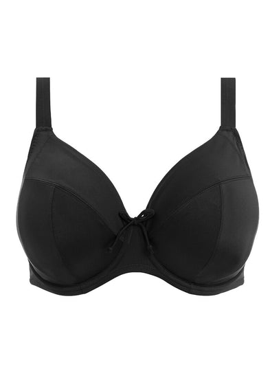Packshot Plain Sailing Plunge Bikini Top Zwart Voorzijde