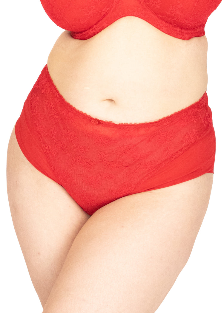 Tango Lace High Waist Broekje Scarlet - SuperBra