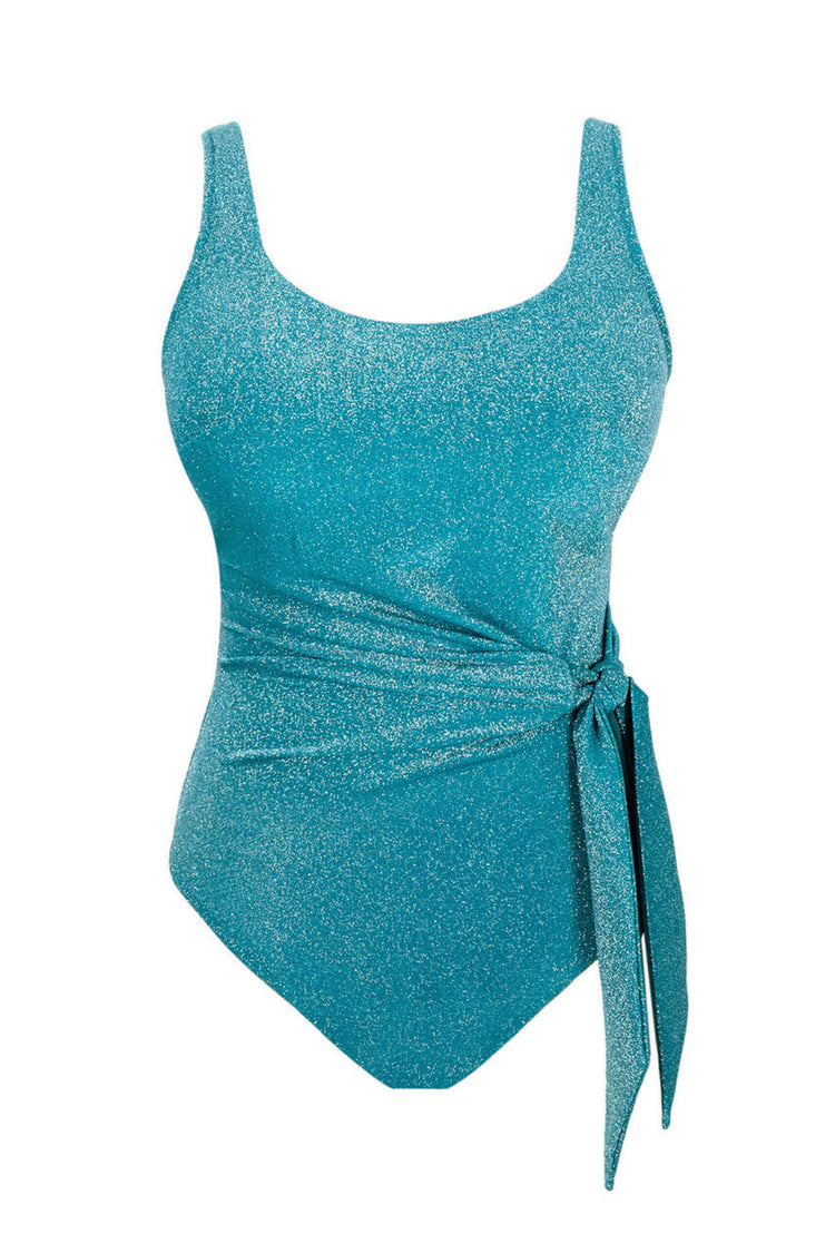 Model in Gigi Balconette Badpak Teal Sparkle packshot