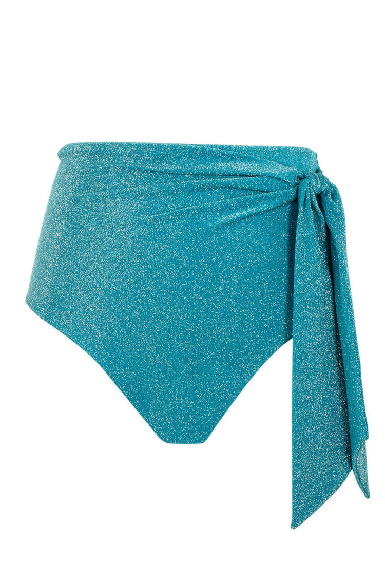Model in Sparkle High Waist Broekje Teal packshot