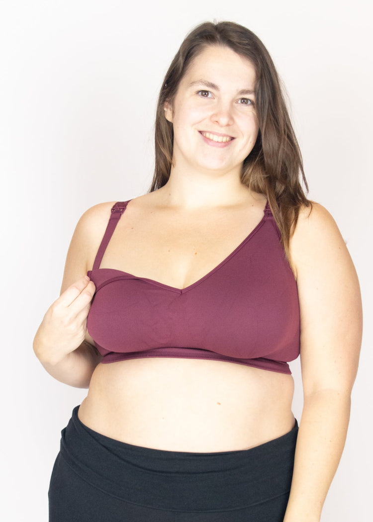 SuperBra Model in SugarCandy Voedings-BH Plum Voorzijde