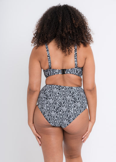 curvy kate sundown print bikini zwart wit achterkant
