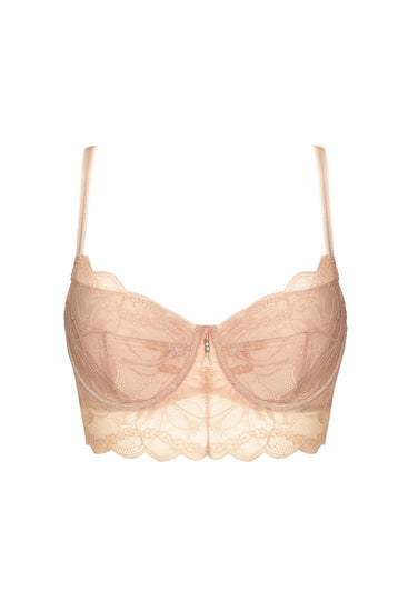 Packshot Charlize Padded Longline BH Beige Voorzijde