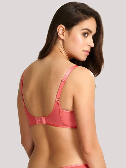 Model in Panache Alexandra Balconette BH Coral achterzijde