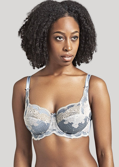 Model in Panache Clara Full Cup BH Crystal Blue