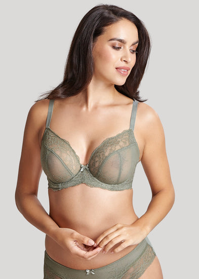 Model in Panache Ana Plunge BH Olive
