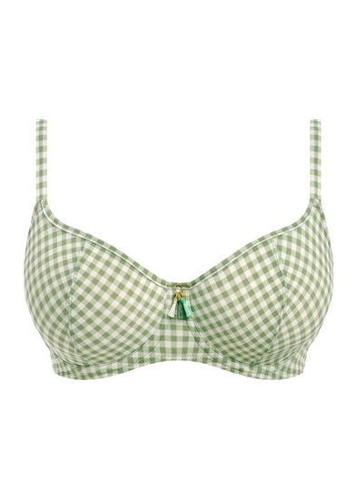 Freya Check In Sweetheart Bikini Top Khaki Packshot Voorzijde