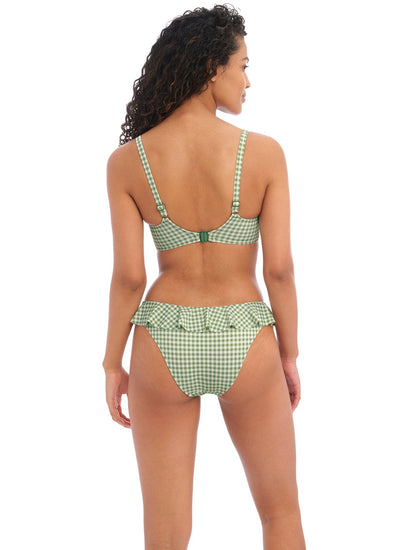 Model In Freya Check In Bikini Khaki Achterzijde