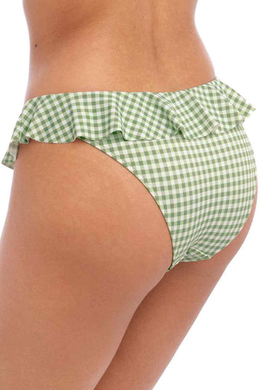 Model In Freya Check In Italini Bikini Broekje Khaki Achterzijde