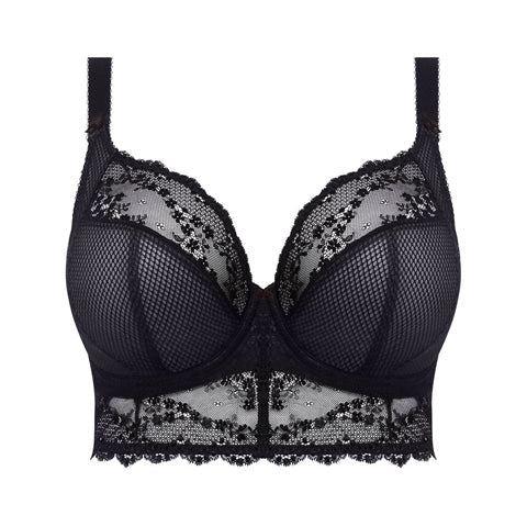 Elomi Charley Longline BH Zwart Vooraanzicht